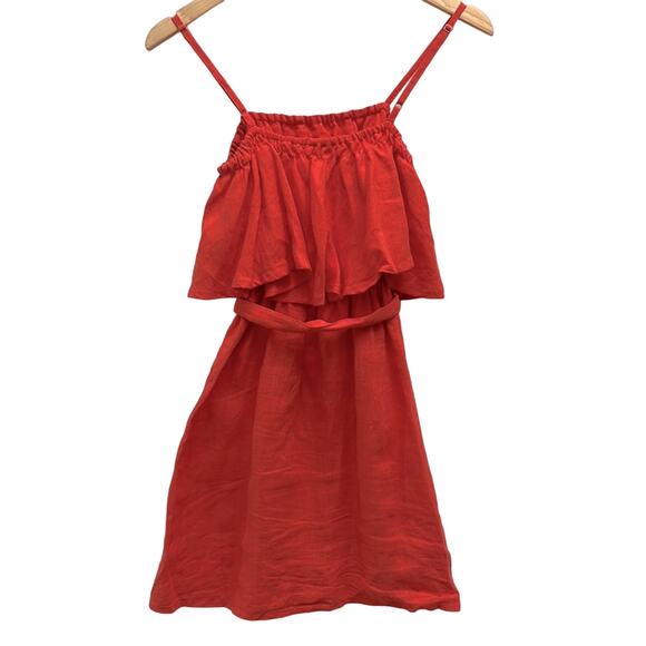 Faithfull The Brand Ruffled Linen Dress Size 6 - Picture 5 of 11